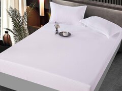 Husa Pat dublu cu Elastic, DAMASC, UNI, Alb, J14706